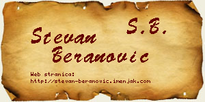 Stevan Beranović vizit kartica